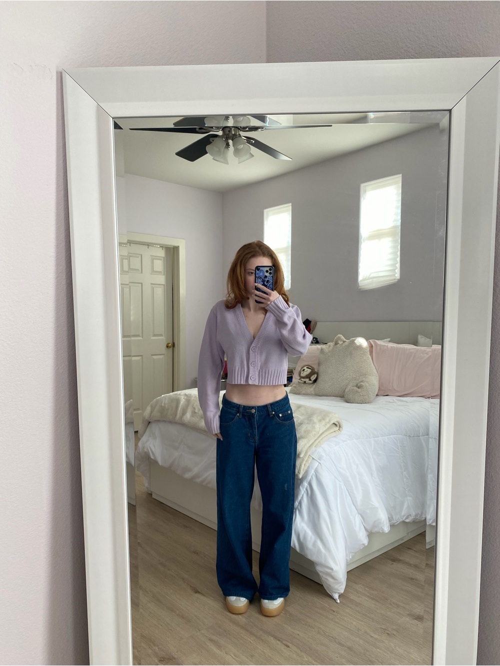 H&M Cropped Lavender Cardigan Jacket